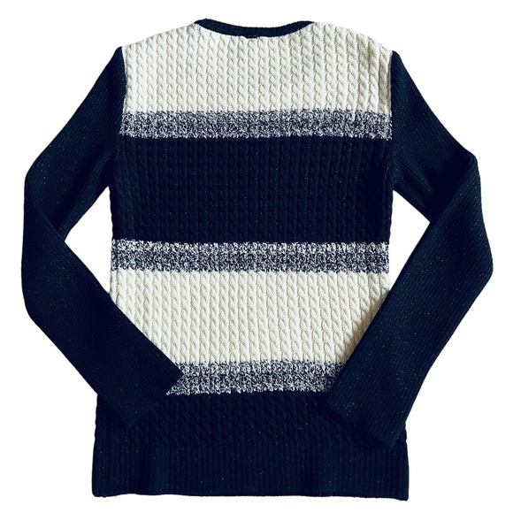 SOLD St. John Sport Knit Ribbed Cable Metallic Cozy Chunky Sweater S - Picture 6 of 8